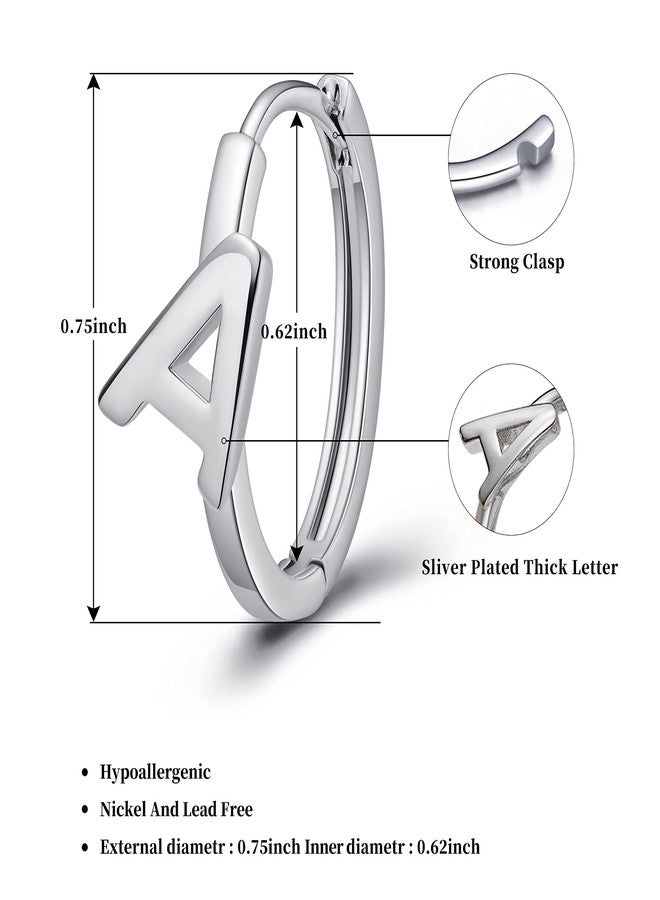 SANNYRA Initial T Hoop Earrings for Women, 26 Letter Studs Earring, Sliver Plated Hypoallergenic Trendy Jewelry - Image 5